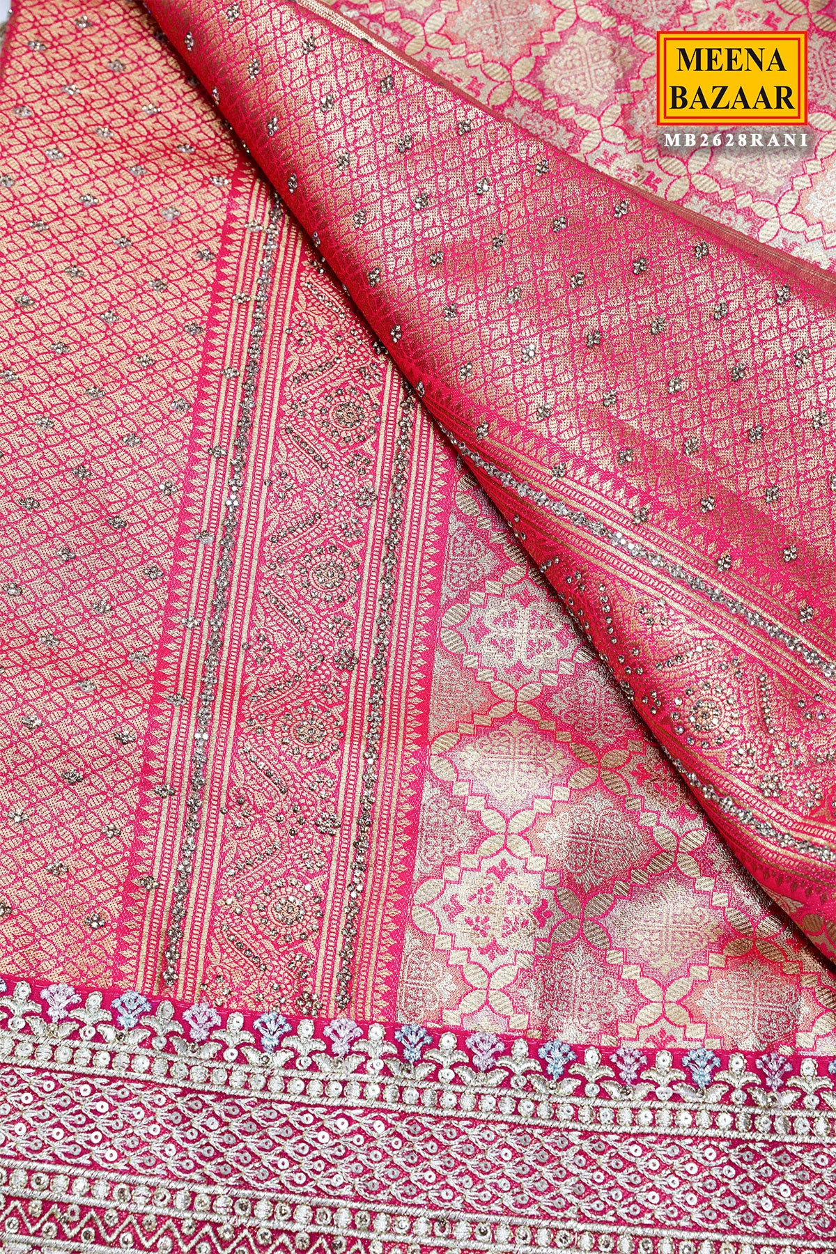 Rani Silk Embroidered Saree Festive Designer Wear
