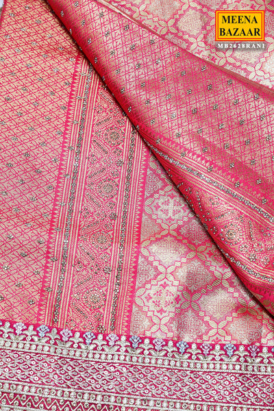 Rani Silk Embroidered Saree Festive Designer Wear