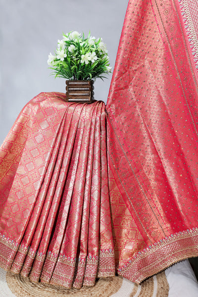 Rani Silk Embroidered Saree Festive Designer Wear