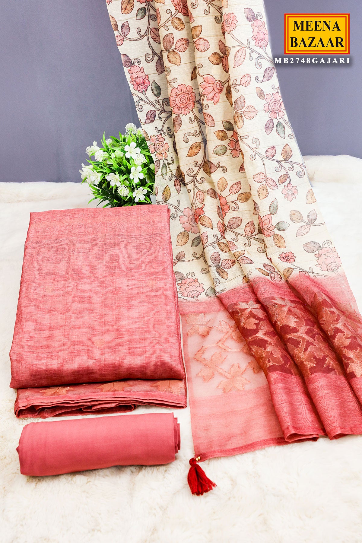 Light Gajari Chanderi Suit Set