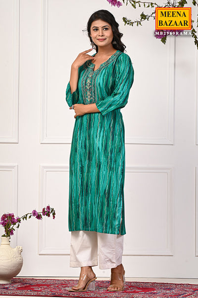 Rama Muslin Kurti with Embroidered Neck