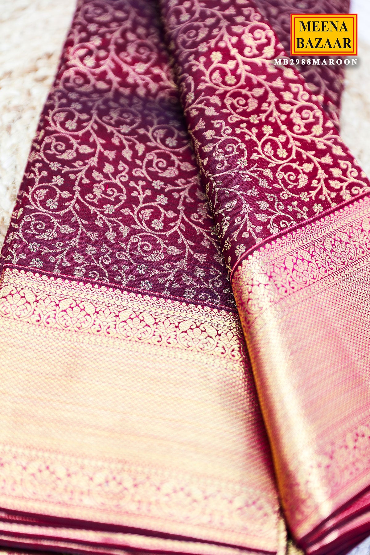 Elegant Maroon Pure Silk Saree – Timeless Grace in Every Drape