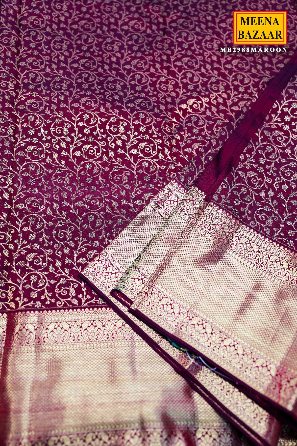 Elegant Maroon Pure Silk Saree – Timeless Grace in Every Drape