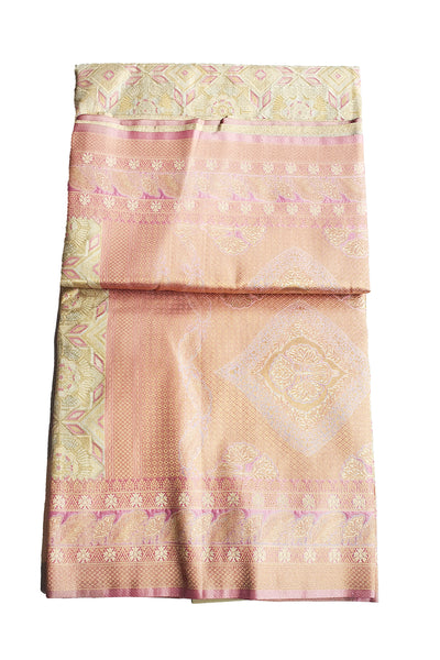 Tussar Blended Silk Floral Zari Weaving Saree