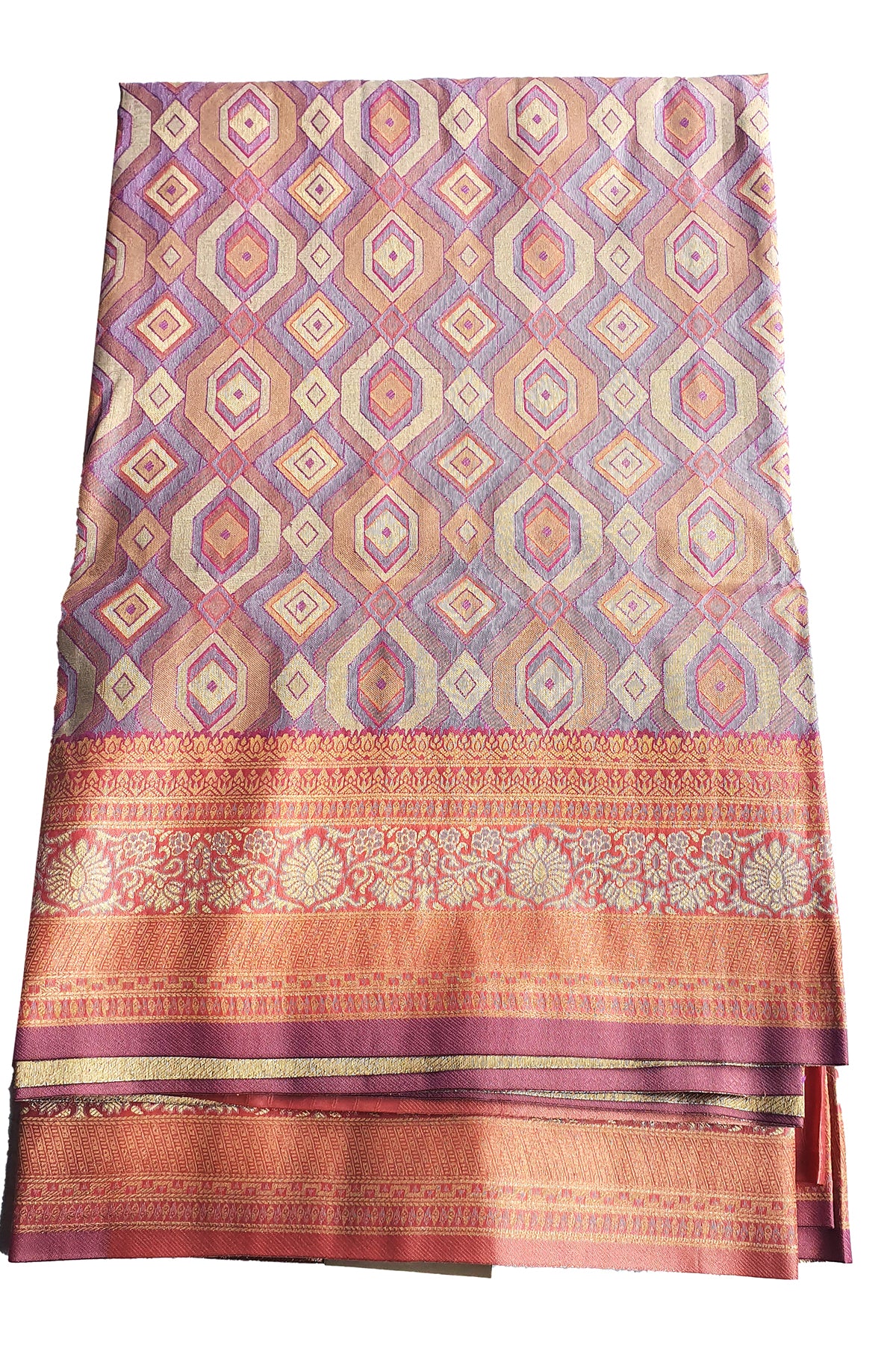 Mauve Blended Silk Zari Weaving Saree