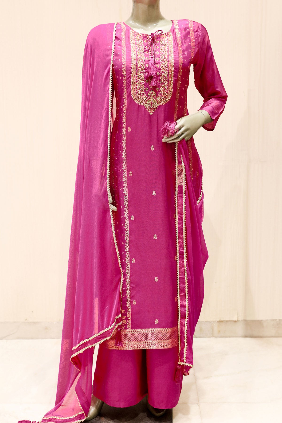 Rani Silk Sequin Zari Embroidered Suit Set