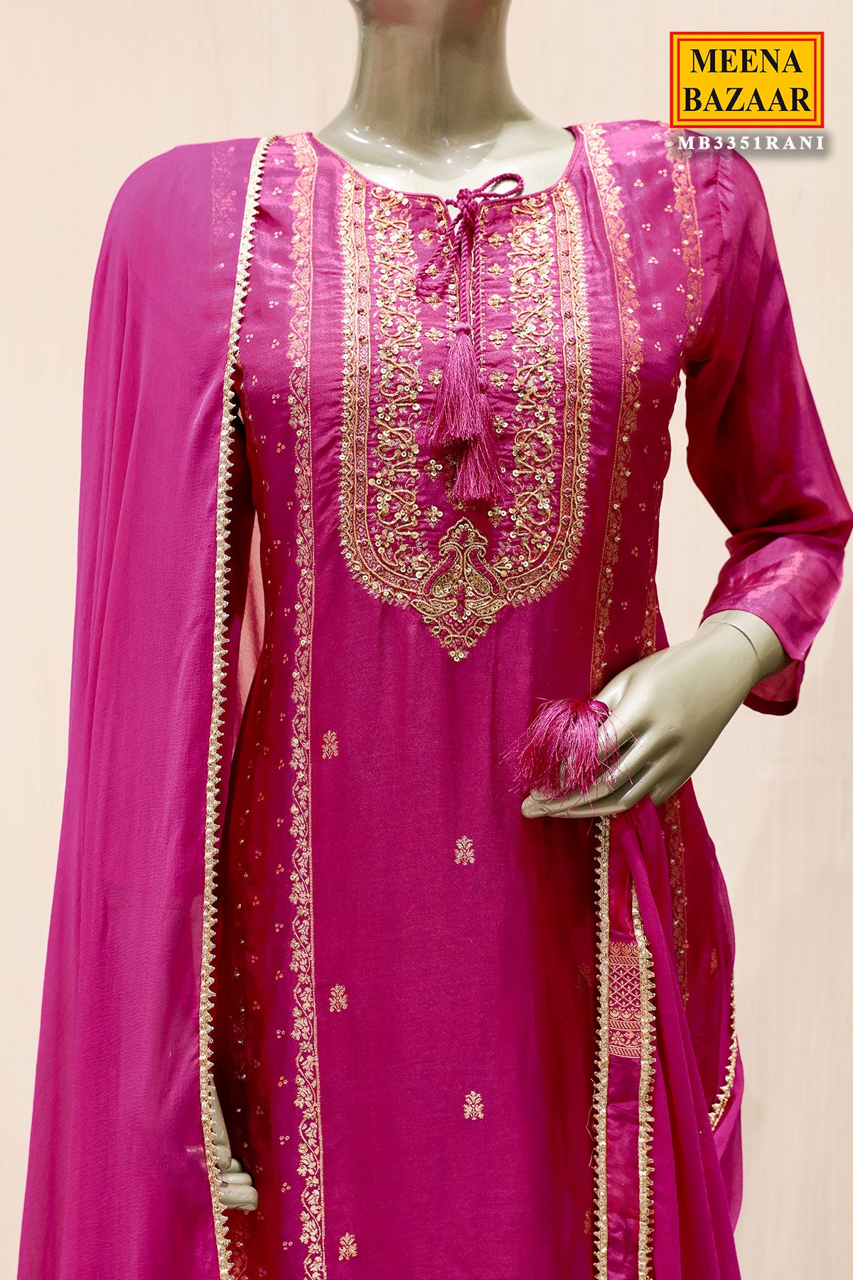 Rani Silk Sequin Zari Embroidered Suit Set