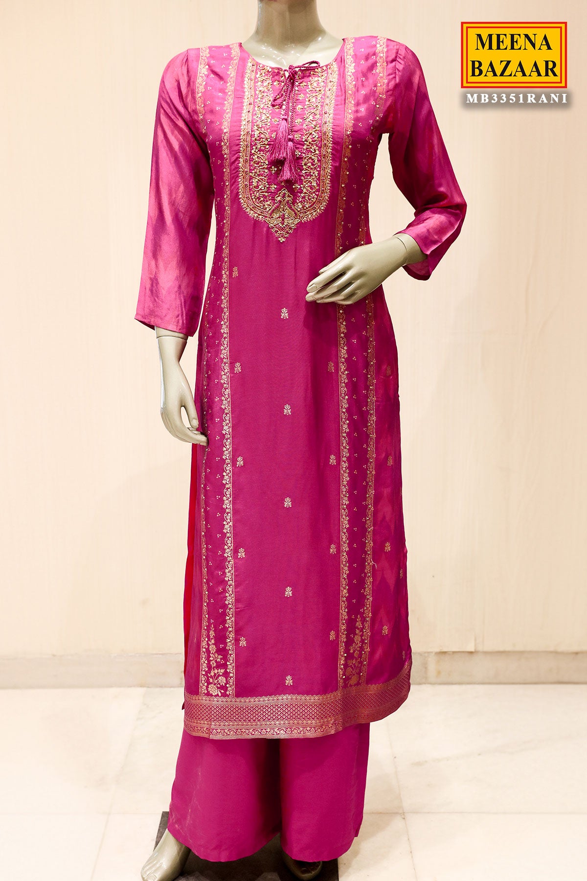 Rani Silk Sequin Zari Embroidered Suit Set