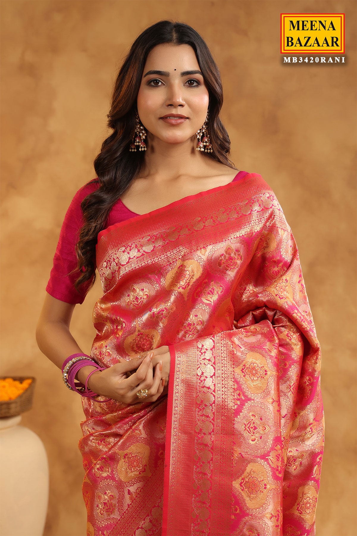 Rani Silk Zari Woven Saree