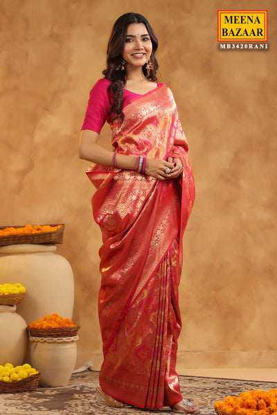 Rani Silk Zari Woven Saree