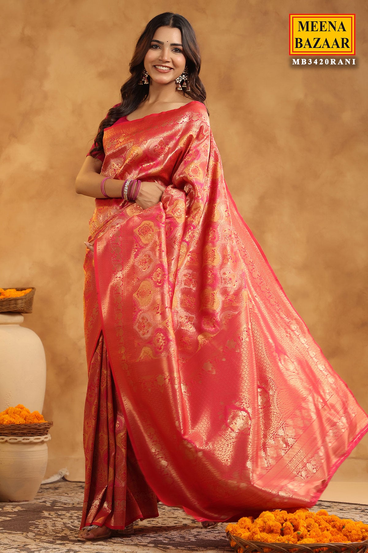 Rani Silk Zari Woven Saree