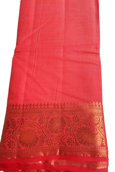 Red Chanderi Silk Woven Saree