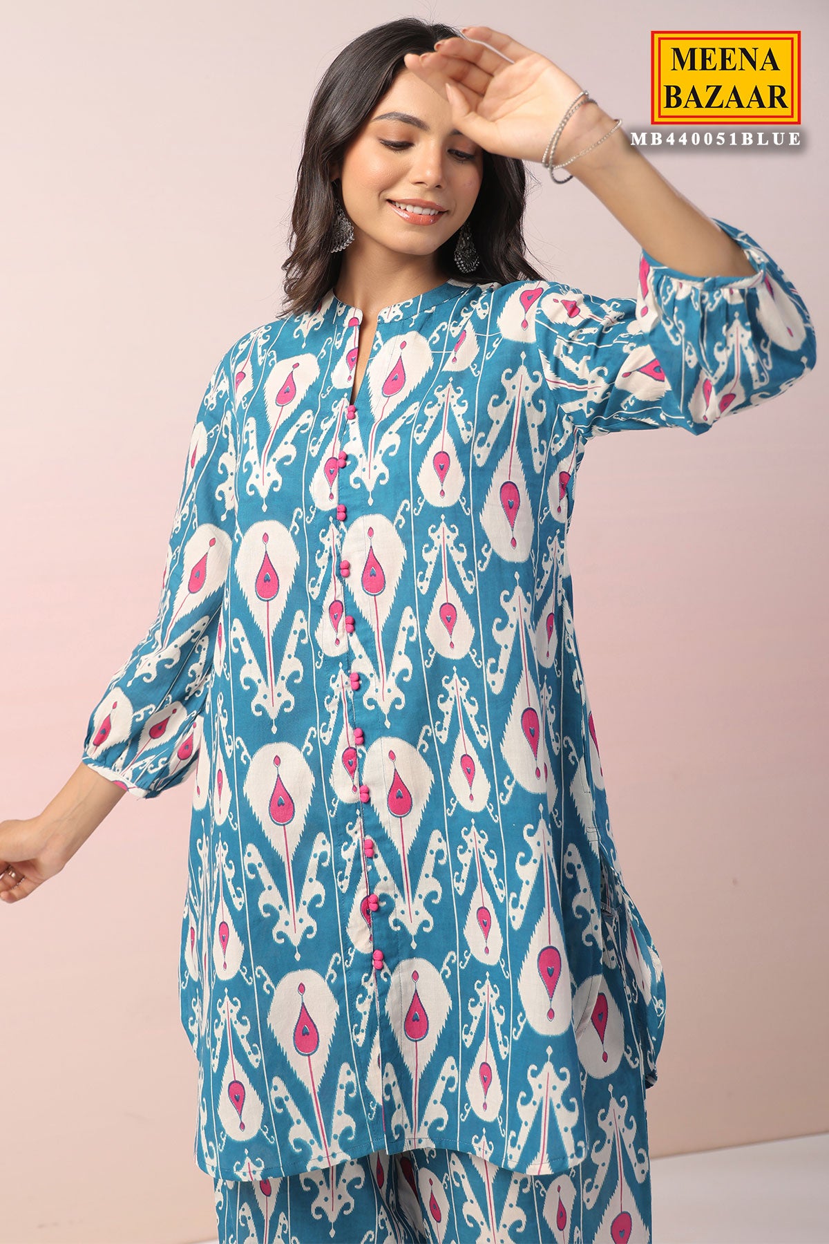 Blue Cotton Printed Co-ord Set