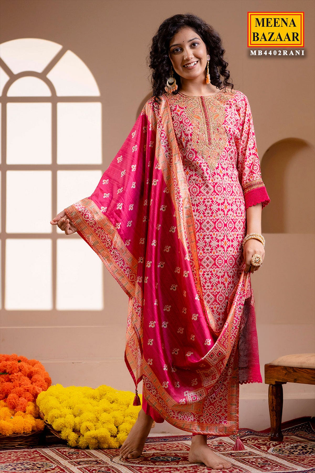 Rani Neck Embroidered Muslin Suit Set