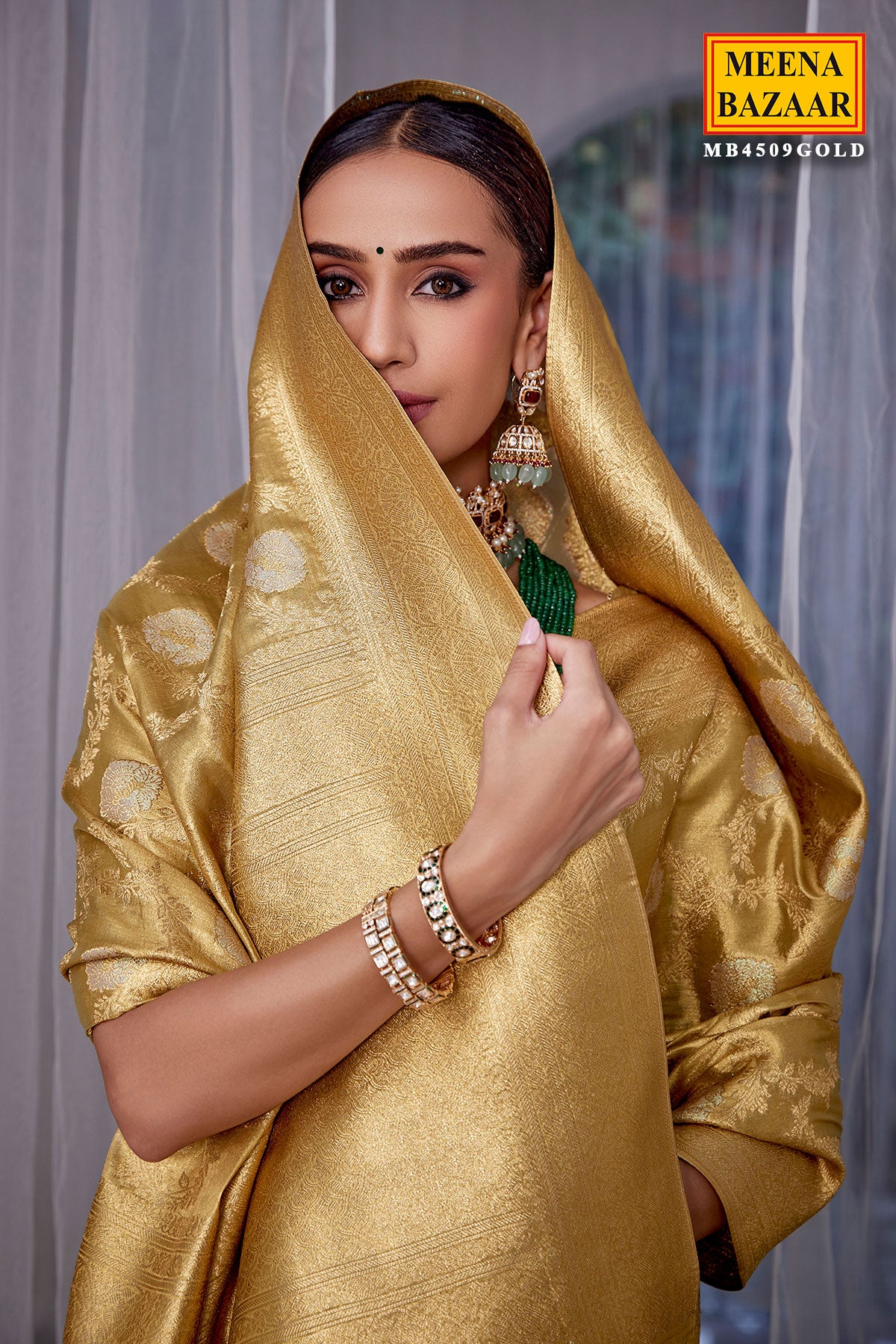 Gold Tissue Silk Zari Woven Saree