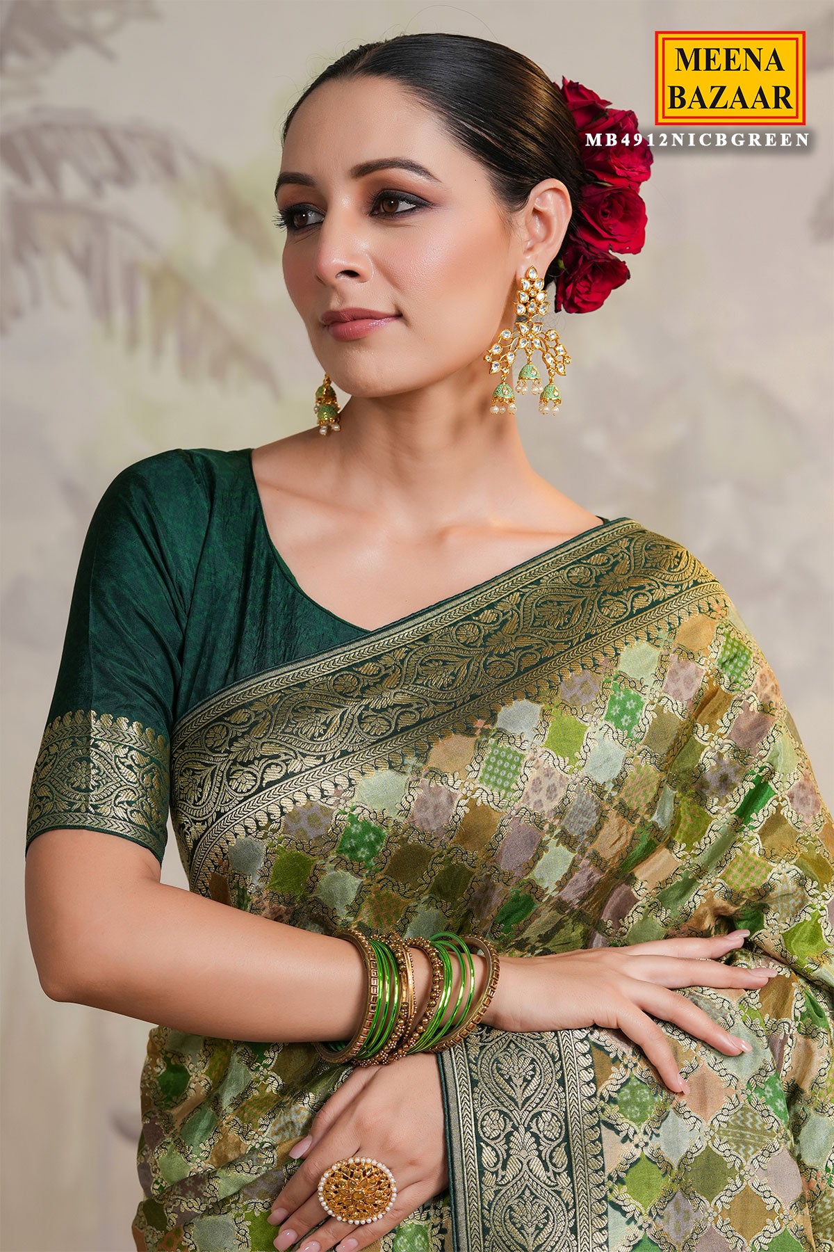 Green Silk Woven Saree