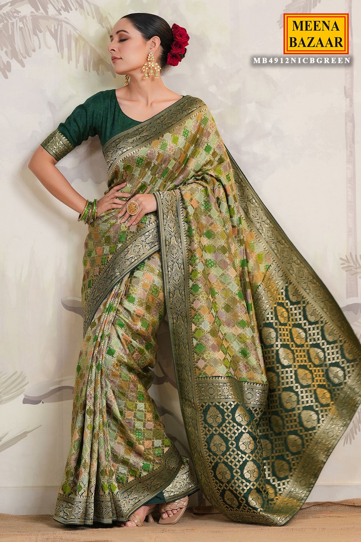 Green Silk Woven Saree