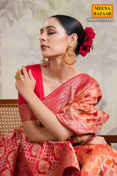 Red Silk Woven Saree