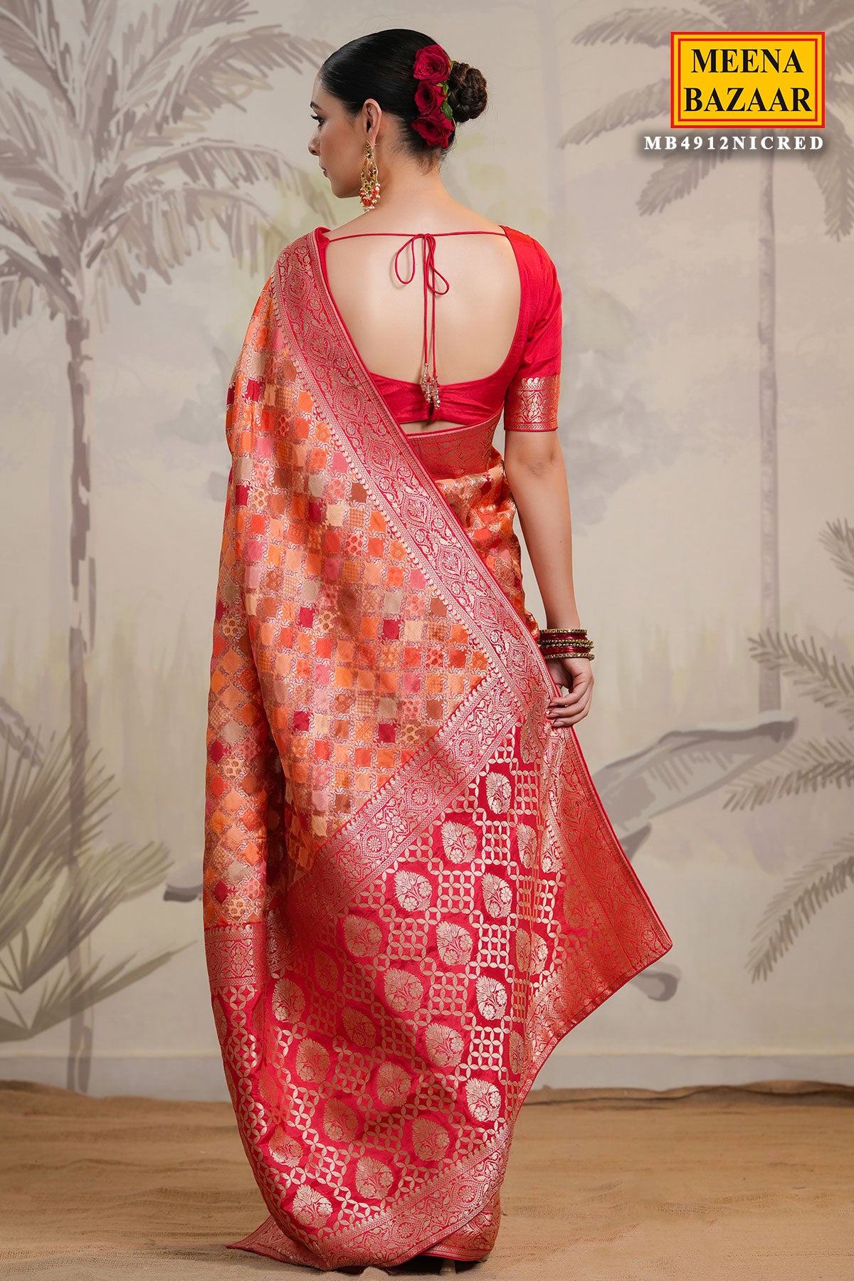 Red Silk Woven Saree