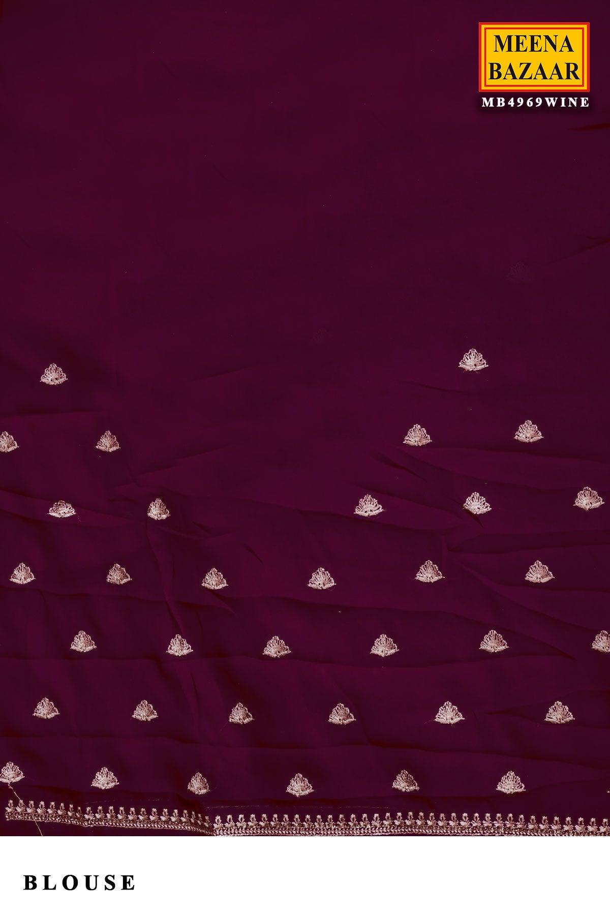 Wine Embroidered Georgette Saree Elegant Party Wear Saree