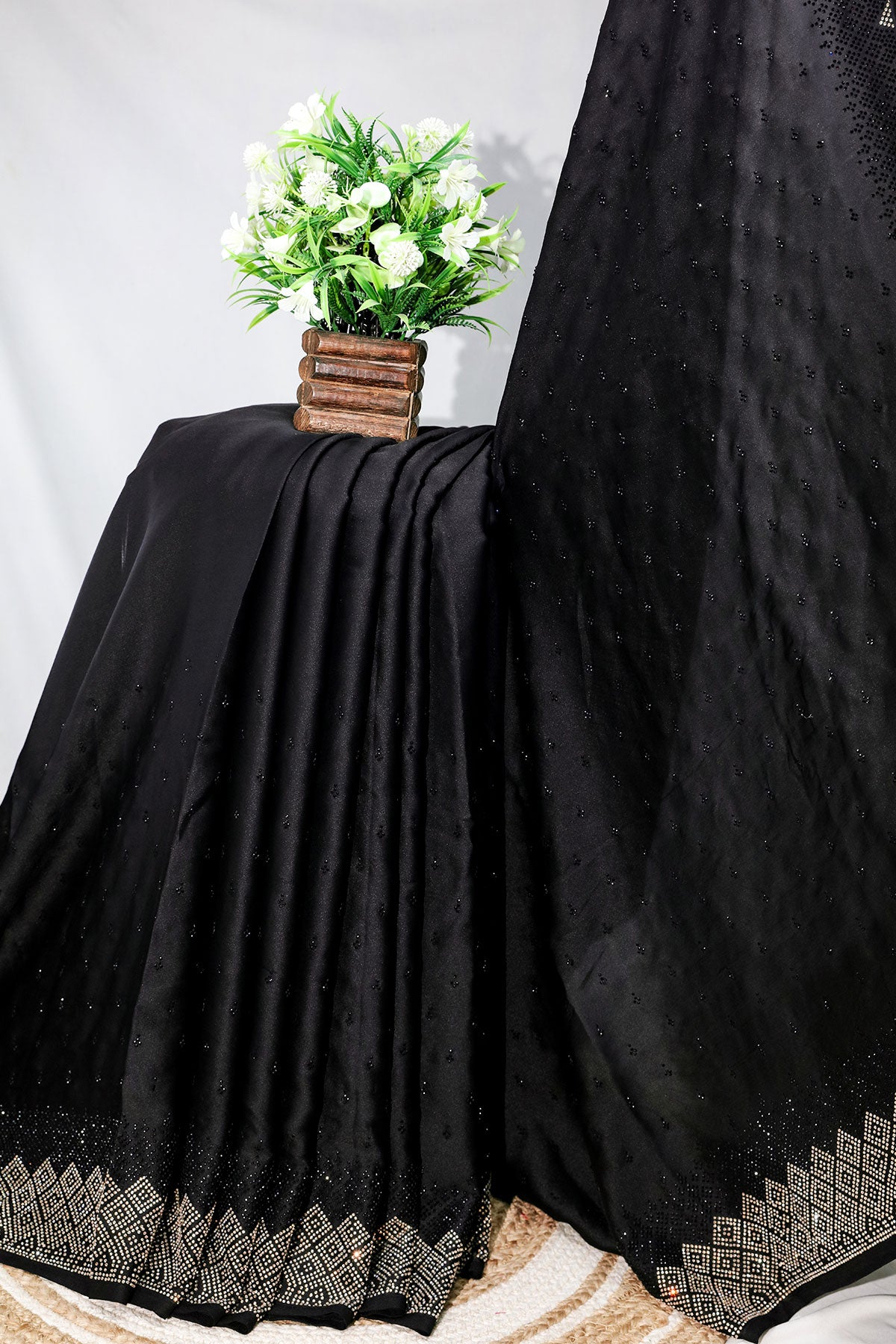 Black Crepe Saree Elegant & Party Wear