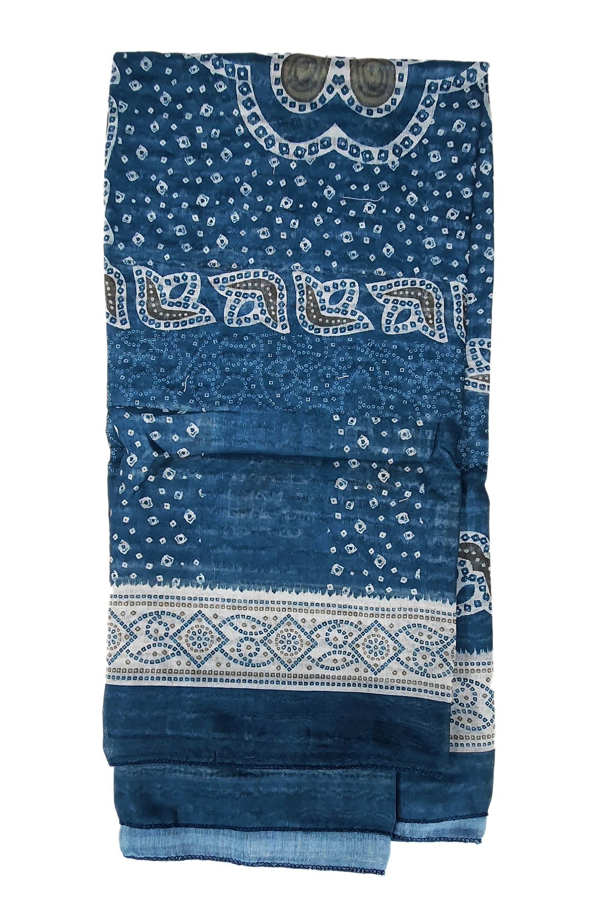 Teal Blue Muslin Embroidered Suit with Printed Dupatta Set