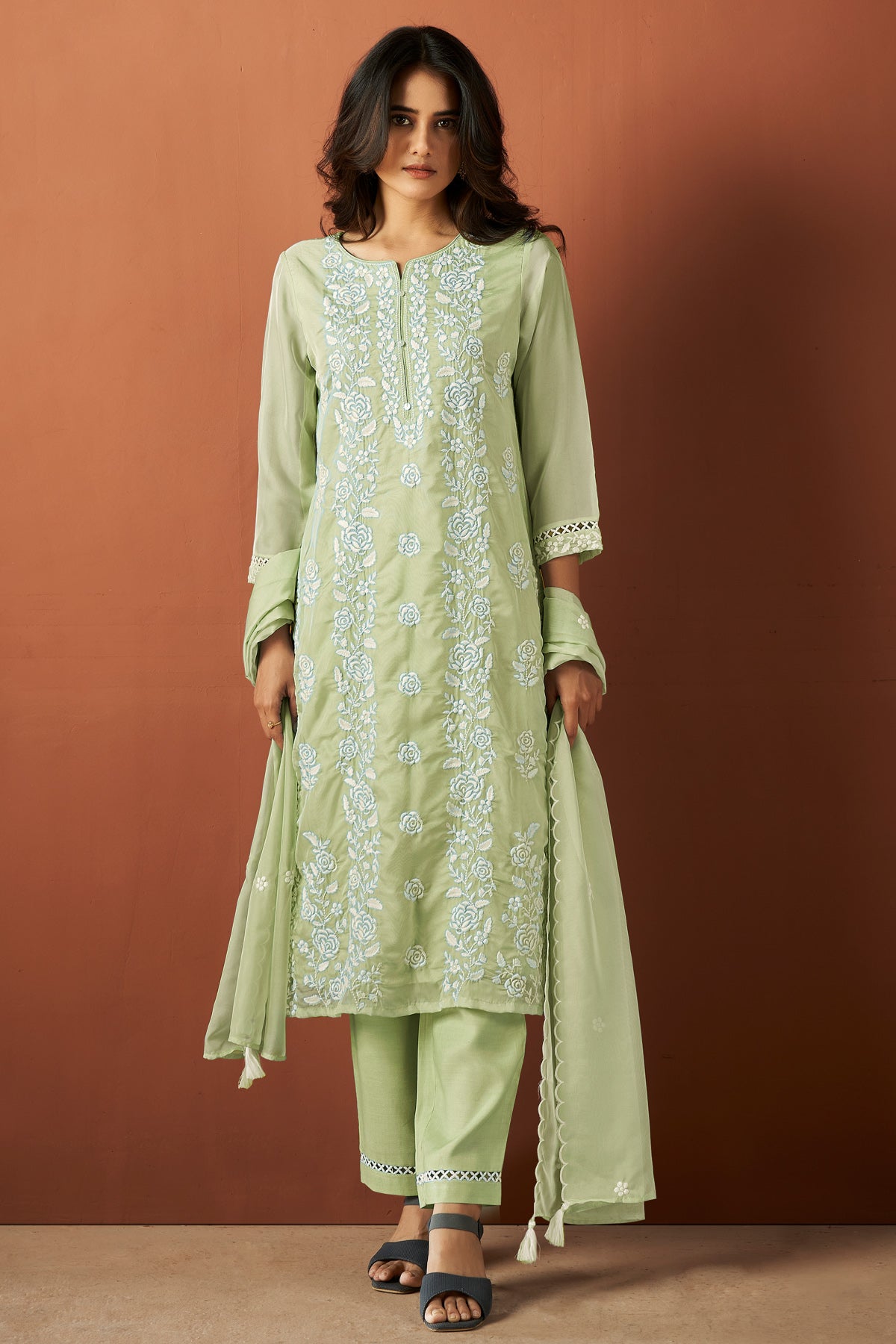 Pista Organza Thread Embroidered Suit Set