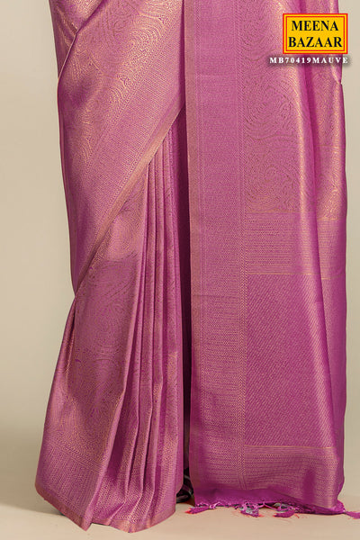 Mauve Silk Woven Saree