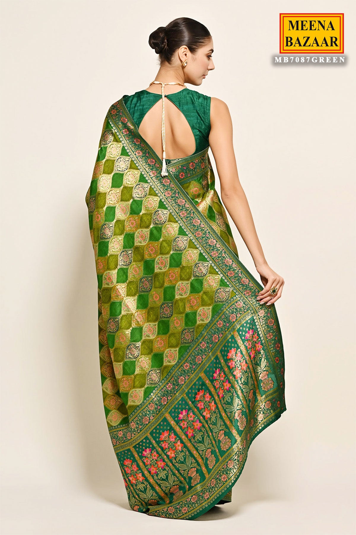 Green Modal Silk Zari Woven Saree