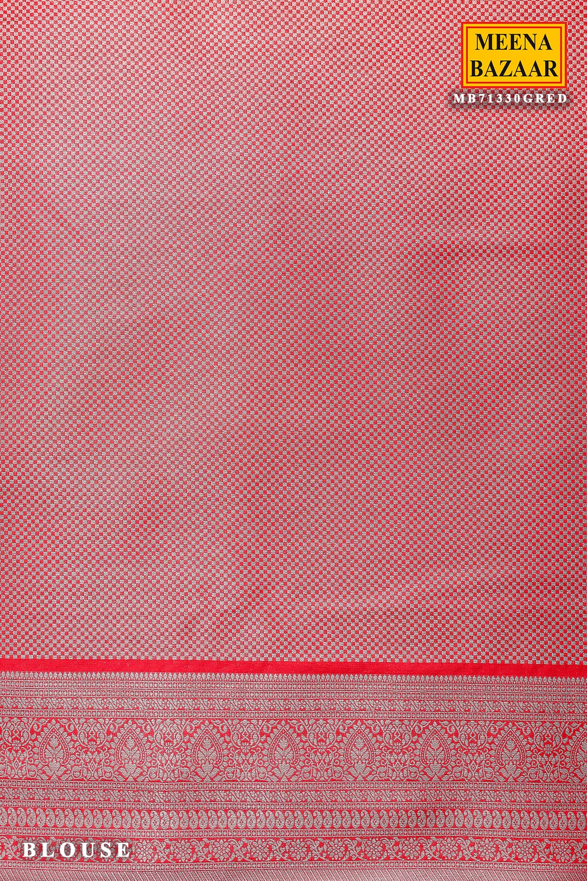 Red Silk Blend Zari Woven Saree