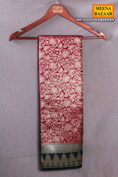 Maroon South Silk Zari Woven Saree