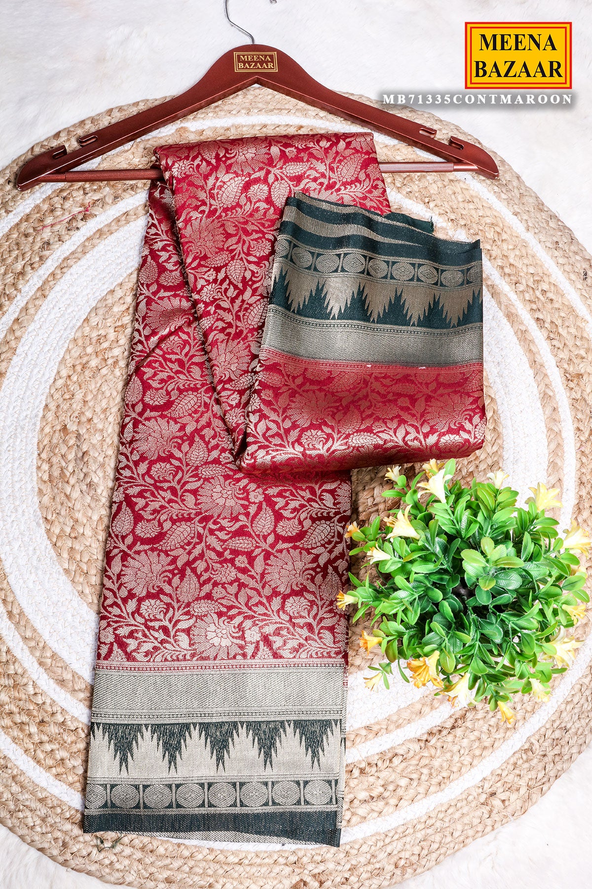 Maroon South Silk Zari Woven Saree