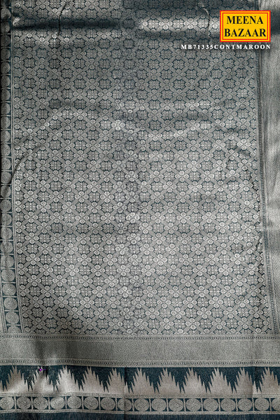 Maroon South Silk Zari Woven Saree