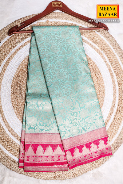 Sea Green South Silk Zari Woven Saree