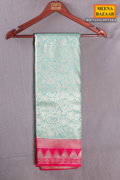 Sea Green South Silk Zari Woven Saree