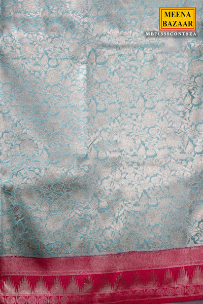 Sea Green South Silk Zari Woven Saree