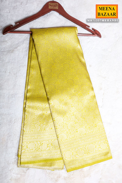 Mehandi South Silk Zari Woven Saree