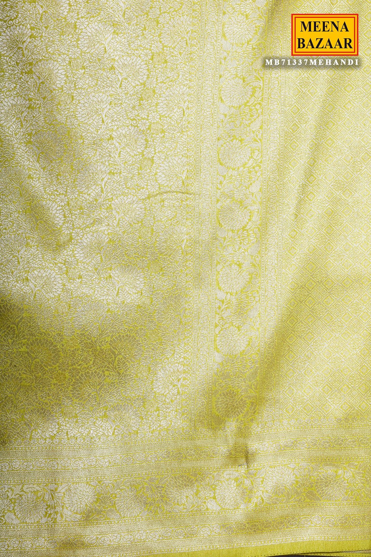 Mehandi South Silk Zari Woven Saree