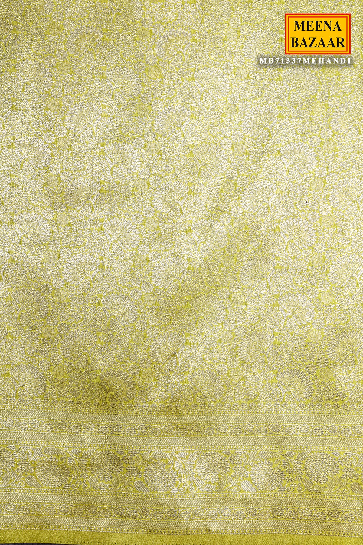 Mehandi South Silk Zari Woven Saree