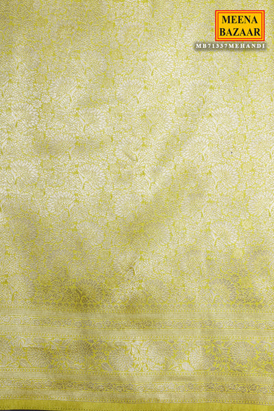 Mehandi South Silk Zari Woven Saree