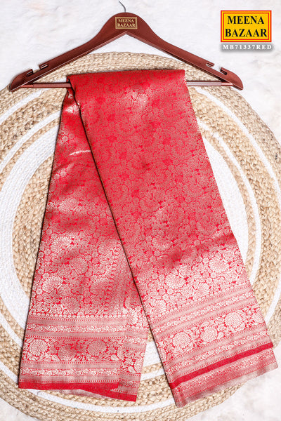 Red South Silk Zari Woven Saree