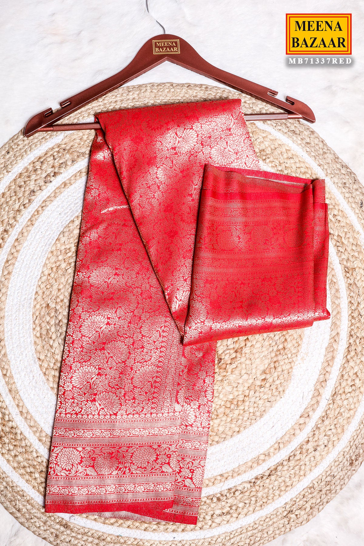 Red South Silk Zari Woven Saree