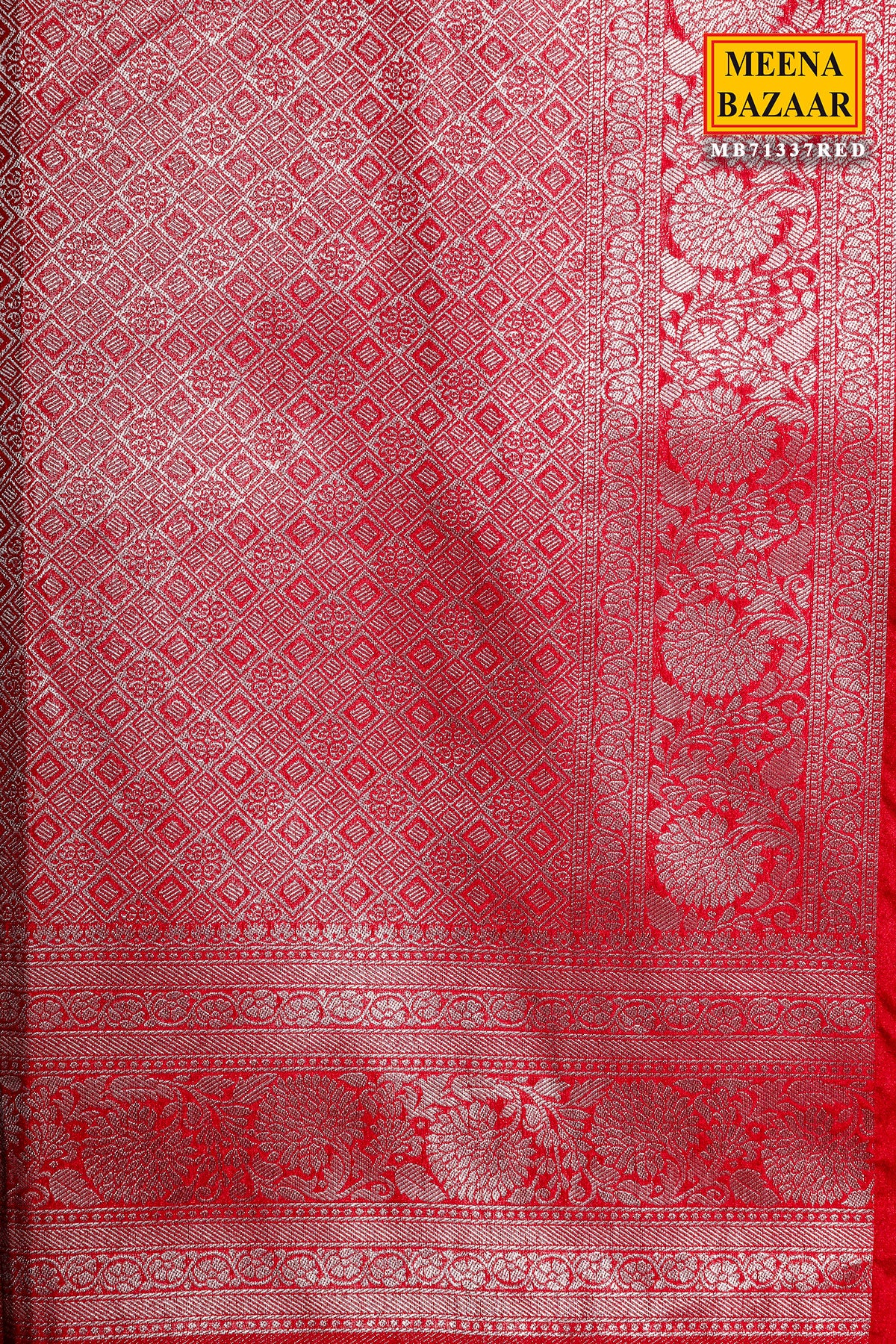 Red South Silk Zari Woven Saree