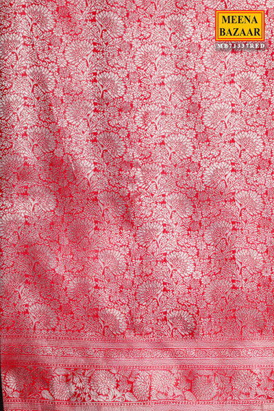 Red South Silk Zari Woven Saree