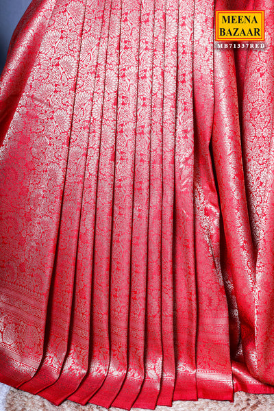 Red South Silk Zari Woven Saree
