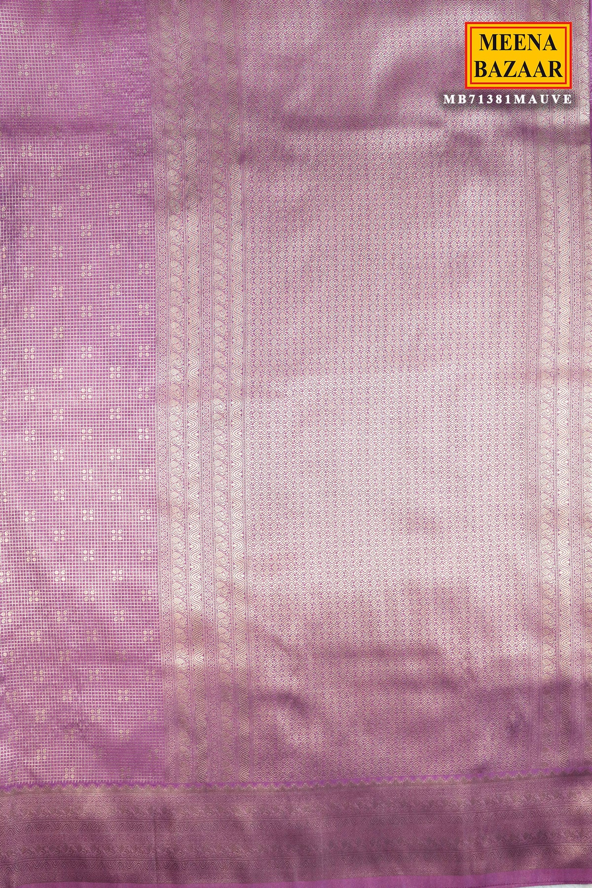 Mauve Silk Zari Woven Printed Saree