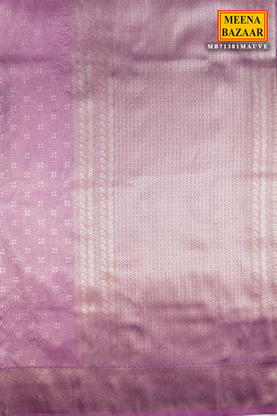 Mauve Silk Zari Woven Printed Saree