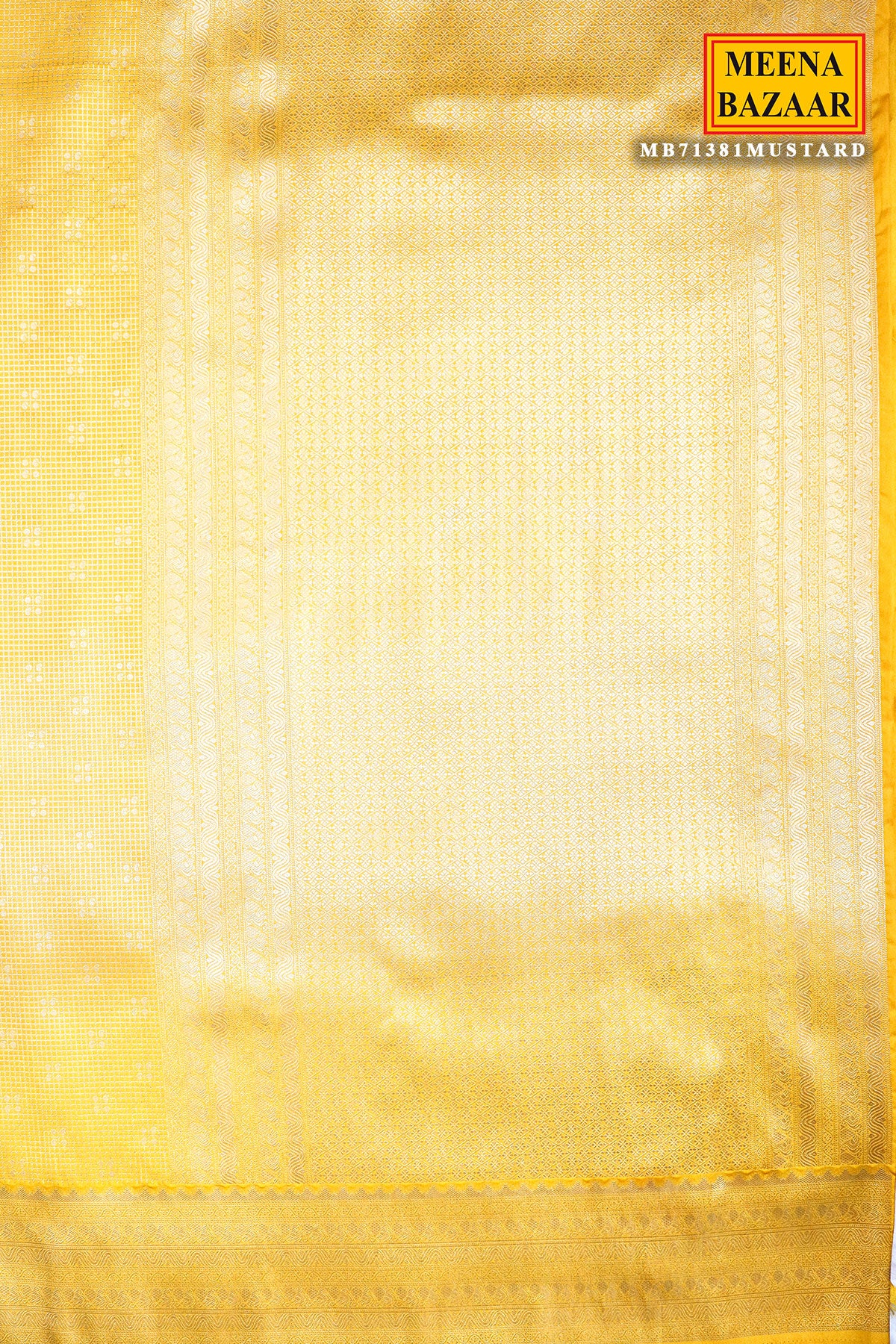 Mustard Silk Zari Woven Printed Saree