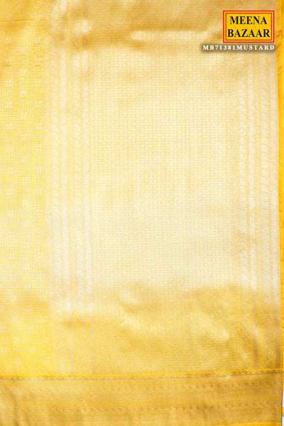 Mustard Silk Zari Woven Printed Saree