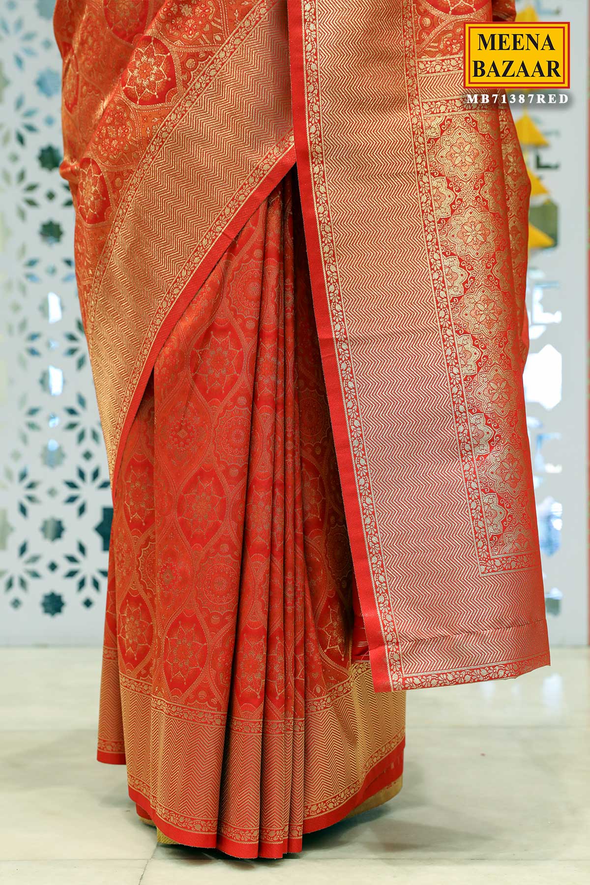 Red Banarasi Silk Zari Weaving Saree